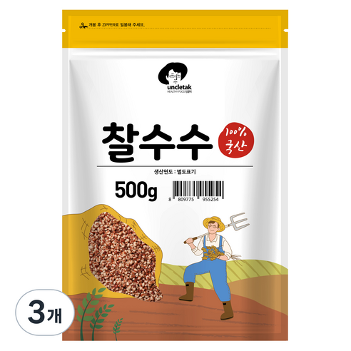 엉클탁 국산 찰수수, 500g, 3개
