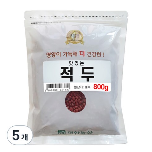대한농산 맛있는 적두, 800g, 5개