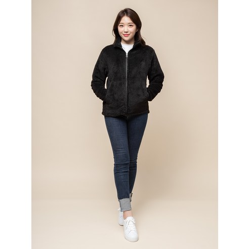 폴리에스터 소재로 제작된 캐럿 여성용 모크넥 플리스 자켓