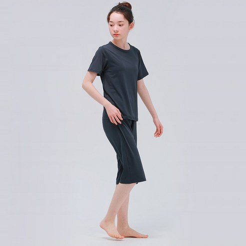 키스포 아동용 쿨 원단 아이스 냉감 실내복 7부 트레이닝 상하의 세트