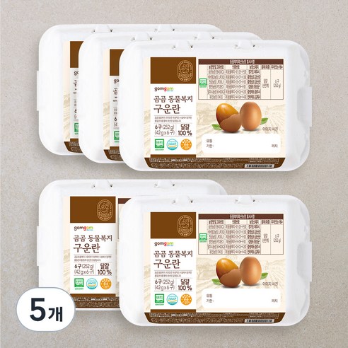 곰곰 동물복지 구운란, 6구, 5개