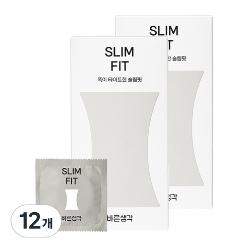 바른생각 슬림핏 콘돔, 12개입, 12개