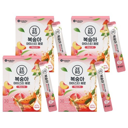 맥널티커피 복숭아 아이스티 제로, 4개