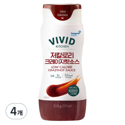 비비드키친 저칼로리 크레이지핫소스, 315g, 4개