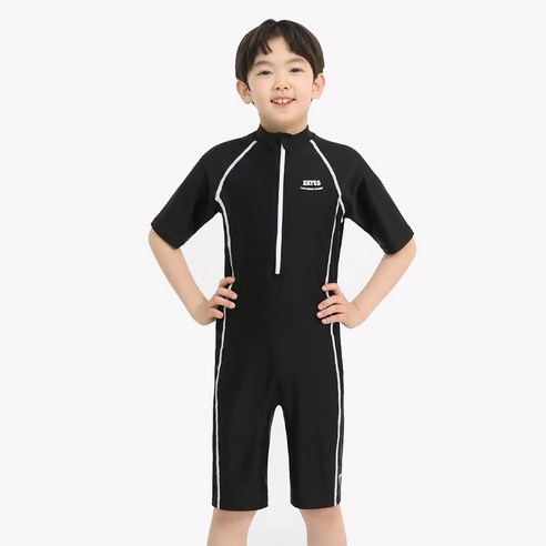 제테스 남아용 반팔 5부 올인원 수영복 1563