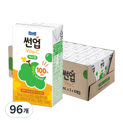 매일유업 썬업 Vita C 주스 머스캣, 125ml, 96개