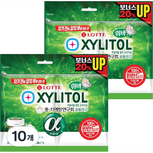 롯데 롯데자일리톨 알파 오리지날 껌 리필, 88g, 10개