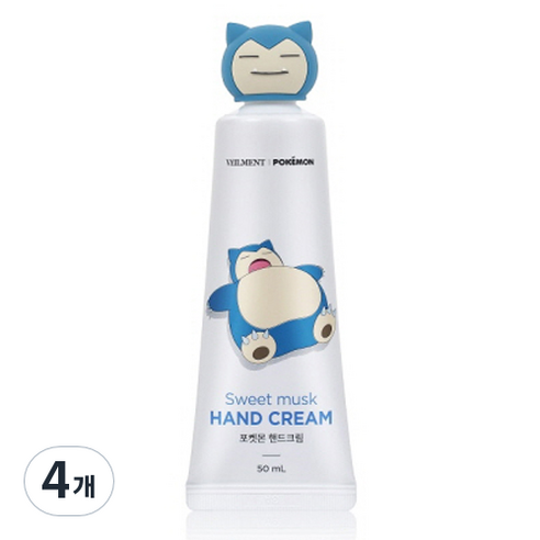 벨먼 포켓몬 핸드크림 잠만보 스윗 머스크향, 4개, 50ml