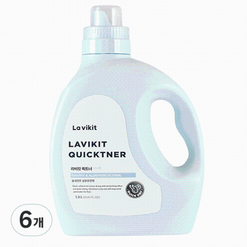 라비킷 퀵트너 섬유유연제 비누향 본품, 1.8L, 6개