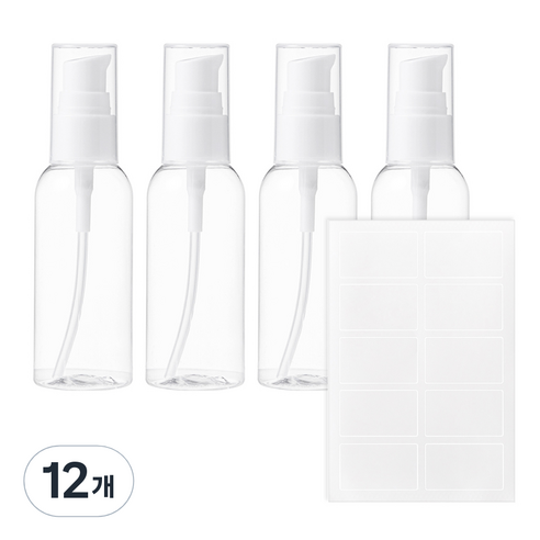 코멧 펌핑 용기 60ml, 투명, 12개