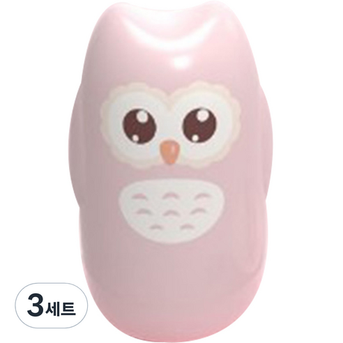 블루마켓 베이비 귀여운 케이스 네일 키트, 부엉이 핑크, 3세트
