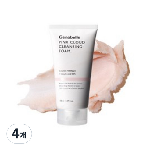 제나벨 핑크 클라우드 약산성 클렌징 폼, 150ml, 4개