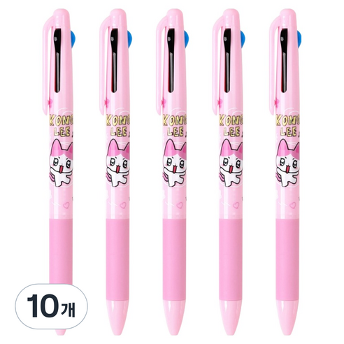 골골즈 3색 볼펜 0.7mm, 핑크(콩이), 10개