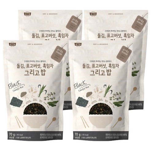 생그랑 돌김 표고버섯 흑임자 그리고밥 후리가케, 70g, 4개