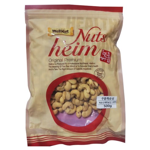 웰넛 자연두레 구운 캐슈넛, 500g, 1개