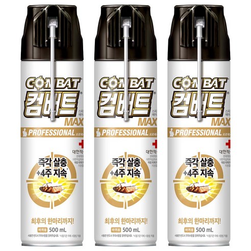 컴배트 프로페셔널 맥스 바퀴용 에어졸, 500ml, 3개