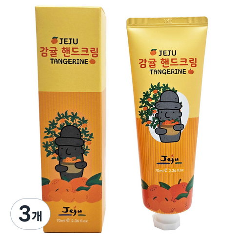 제주갬성 감귤 핸드크림, 70ml, 3개