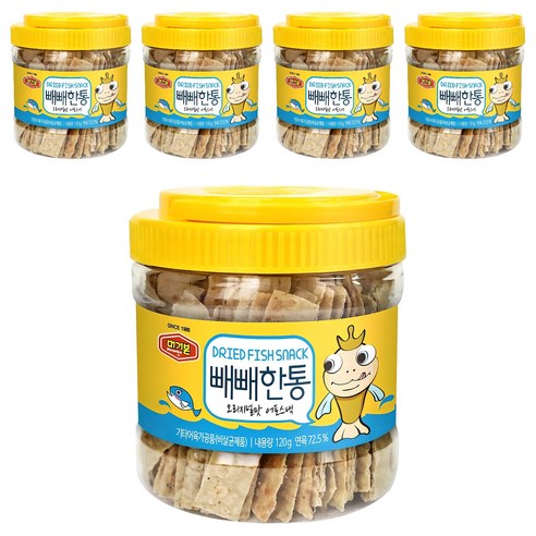 머거본 빼빼한통 오리지널맛 어포스낵, 120g, 5개