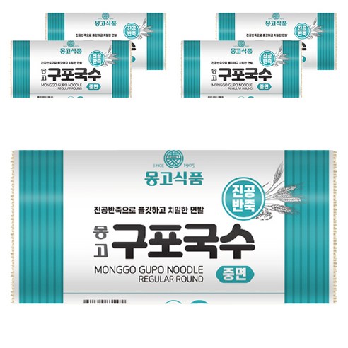 몽고식품 구포국수 진공 중면, 1.4kg, 5개
