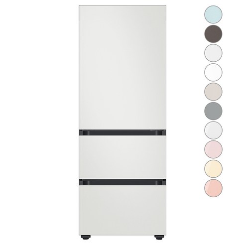 [색상선택형] 삼성전자 비스포크 김치플러스 3도어 키친핏 냉장고 313L 방문설치, 코타화이트+코타화이트, RQ33C74B1AP