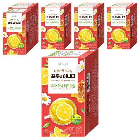담터 프룻 허니티 유자 허니 캐모마일, 1g, 20개입, 6개