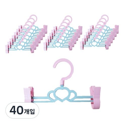 데코즈인 프리미엄 바지걸이, 핑크, 40개입