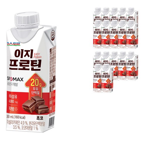 파스퇴르 이지프로틴 초코 드링크 18p, 250ml, 18개