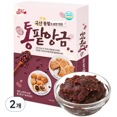 브레드가든 프리미엄 통팥 앙금, 300g, 2개