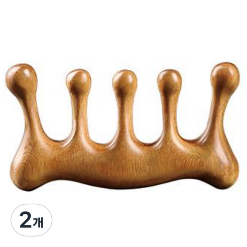 까마느 5발 원목 두피 마사지 얼굴 경락 림프 지압마사지기, 2번, 2개