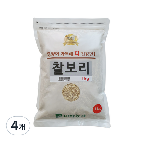 대한농산 찰보리, 4개, 1kg