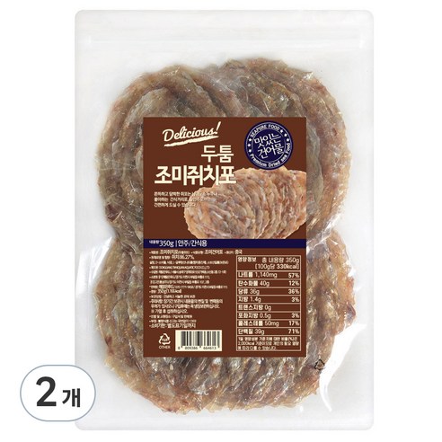 해맑은푸드 쫀득한 두툼쥐포, 350g, 2개