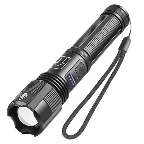 미나티 충전식 XHP50 LED 줌 써치라이트 J70, 블랙, 1개