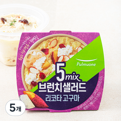 풀무원 5mix 브런치 샐러드 리코타 고구마, 200g, 5개