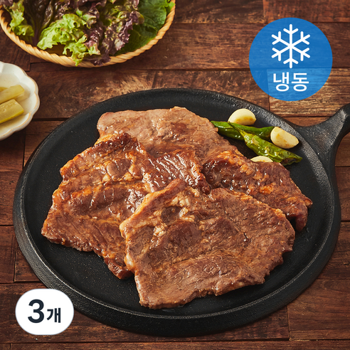 갈비아저씨 양념 목살 107 (냉동), 600g, 3개