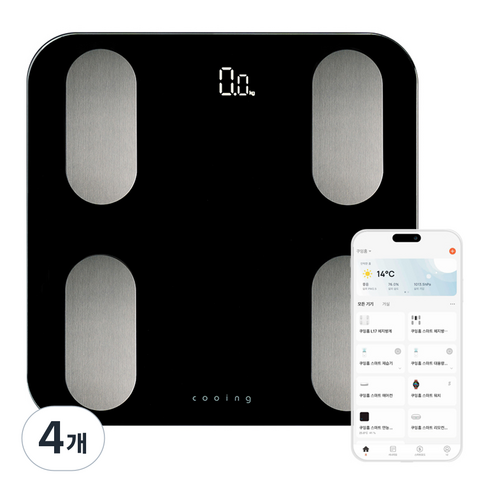 쿠잉전자 스마트 체성분계, SBF-L17BK, 블랙, 4개
