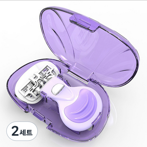 퍼플빈 여성용 휴대용 면도기 + 케이스 세트 퍼플, 2세트, 1개