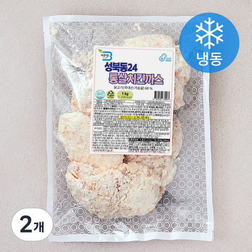 바른웰 성북동24 통살 치킨까스 10개입 (냉동), 1kg, 2개