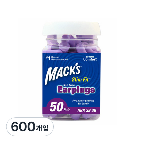 맥스 슬림핏 소음방지 귀마개 29Db, 6개, 50쌍