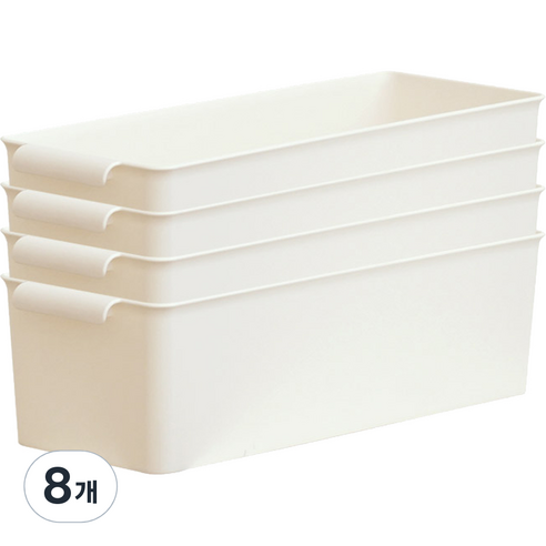 보노하우스 리빙 그립 바스켓 S, 크림, 8개