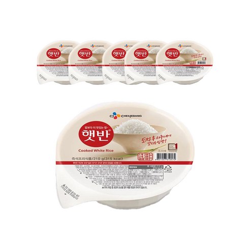 햇반 백미밥, 210g, 6개