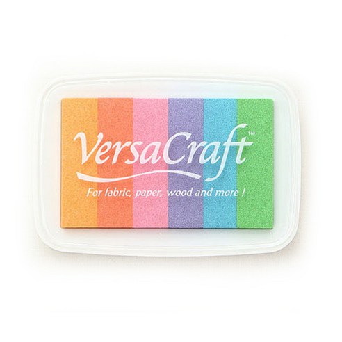 VersaCraft 츠키네코 스탬프 패브릭잉크 레인보우 6색, VK-603, 1개
