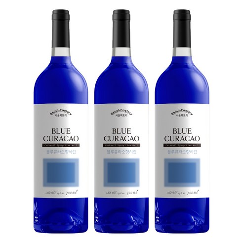서울팩토리 블루큐라소향시럽, 700ml, 3개