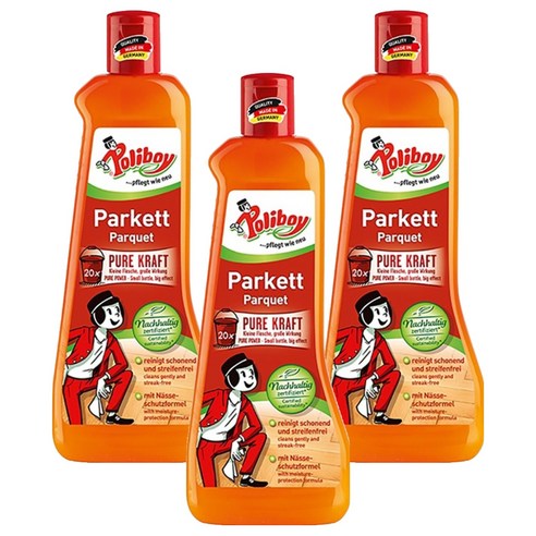 폴리보이 마루 바닥 청소 광택제 목재바닥 코팅, 3개, 500ml
