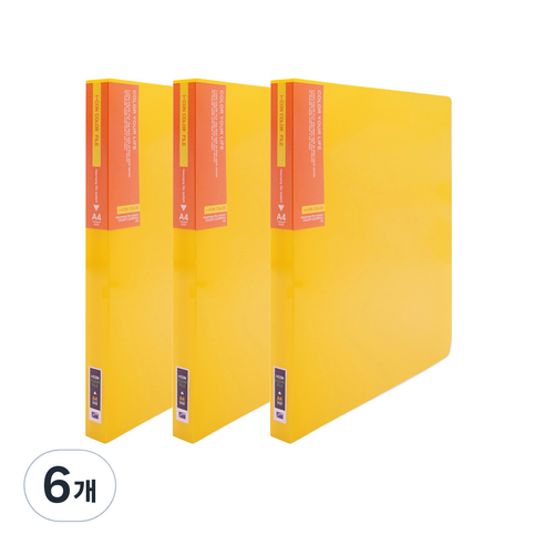 아이콘 컬렉션 클리어 파일 40p, 노랑, 6개