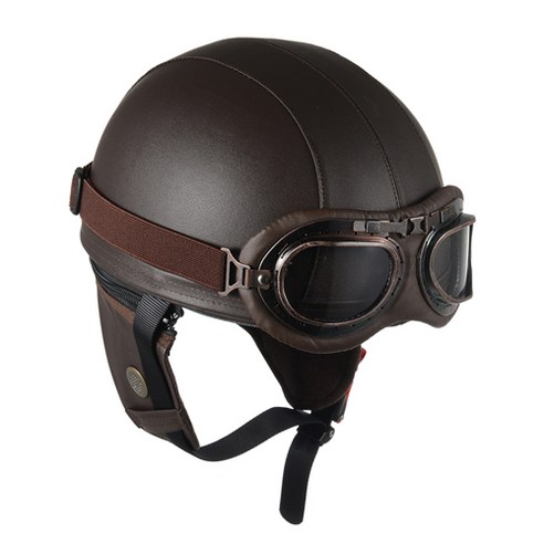 VINTAGE GOGGLE 헬멧, LEATHER BROWN