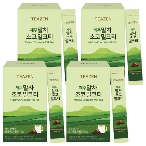 티젠 제주 말차 초코 밀크티, 15g, 20개입, 4개