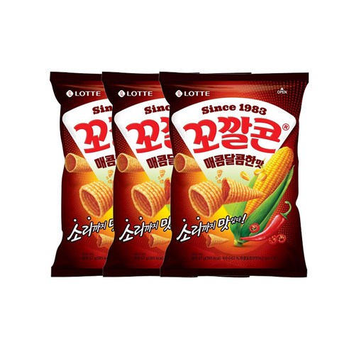 롯데제과 꼬깔콘 매콤달콤한맛, 67g, 3개