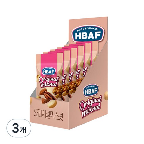 바프 넛츠앤스낵스 오리지널 믹스넛 30g x 6p, 180g, 3개