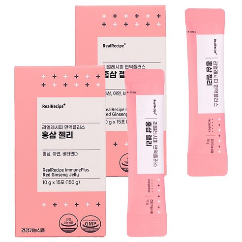리얼레시피 어린이 면역플러스 홍삼 젤리, 150g, 2박스