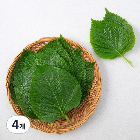 국내산 친환경 깻잎, 100g, 4개